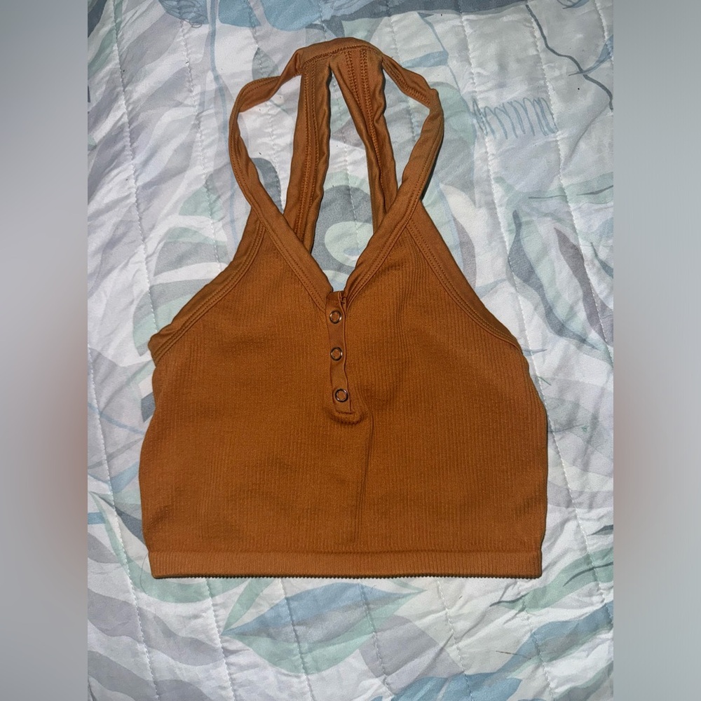 Free People Movement Free throw Henley crop tank top